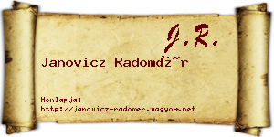 Janovicz Radomér névjegykártya